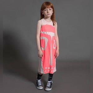 Nununu Mega Rowdy Mask Tank Dress, Powder Pink, Size 8-9 NWT